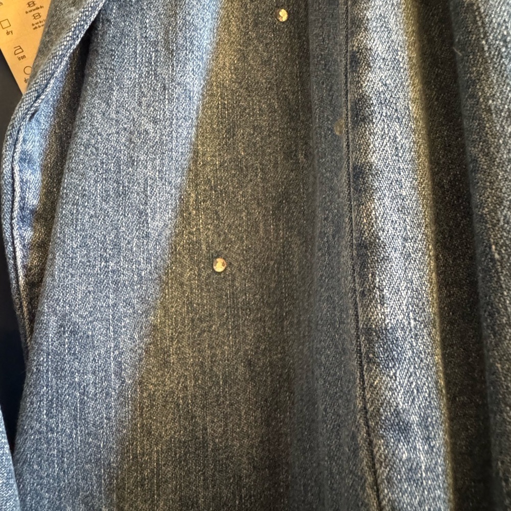Quacker Factory Embellished Blue Jean Blazer. Size 1x - Picture 2 of 6
